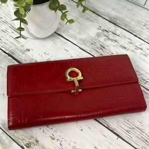 Salvatore Ferragamo Red Long Wallet